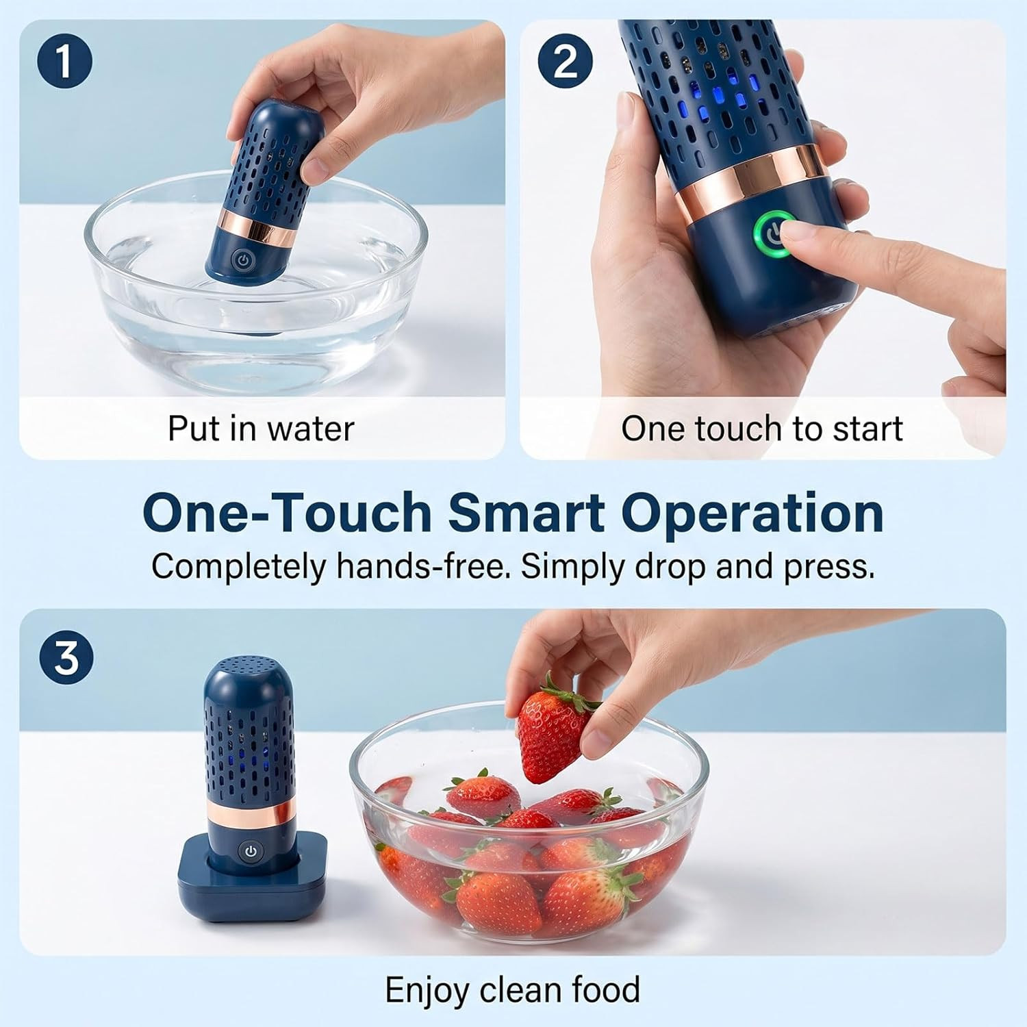 2 Pack Portable Fruit and Vegetable Cleaner Rechargeable Produce Purifier