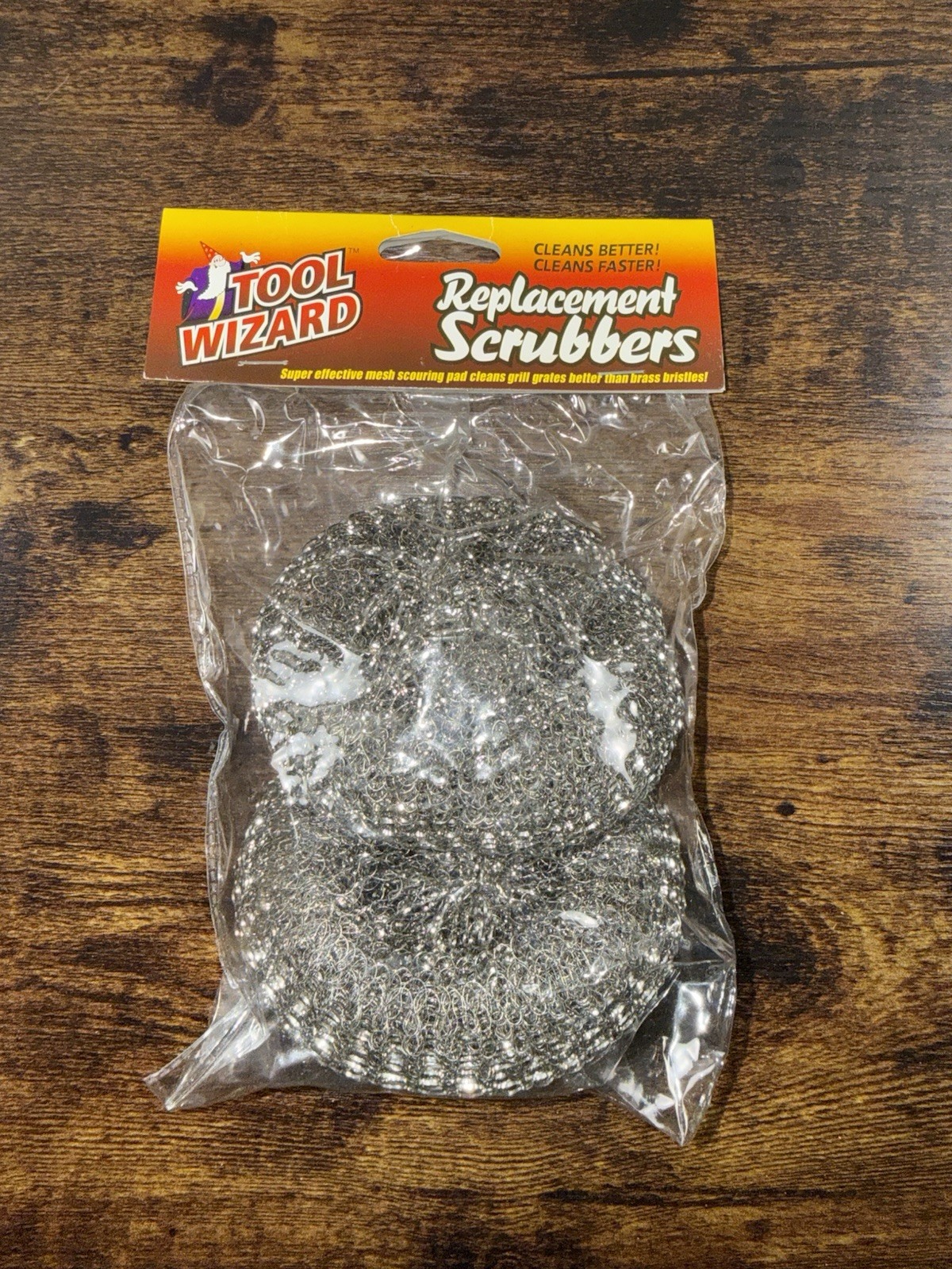 VTG 02 Tool Wizard Replacement Scrubbers Grill Brush Pads Mesh BBQ Cleaner 2 Pkg