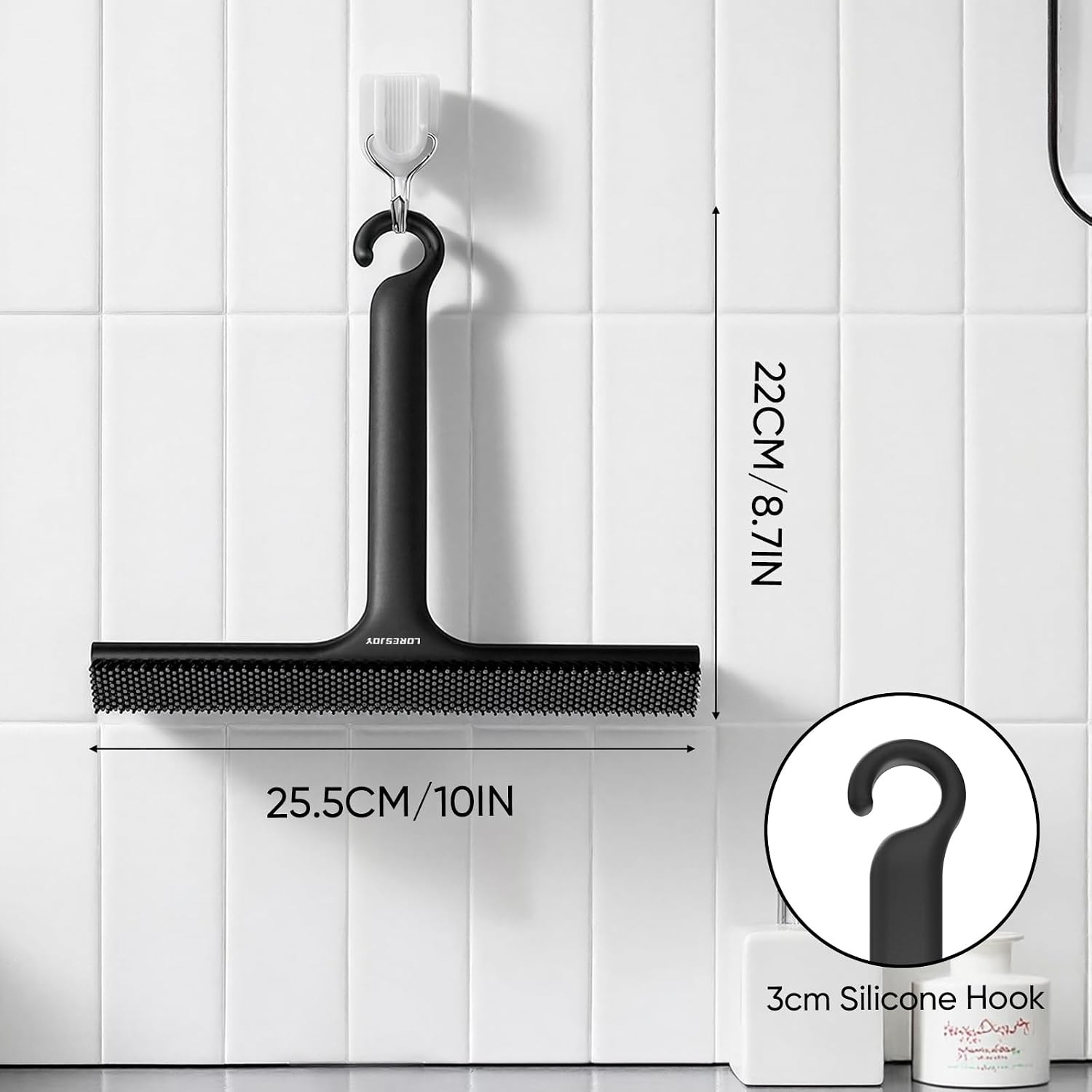 Shower Squeegee for Shower Glass Door Bathroom Accessories, Dual Head Wiper
