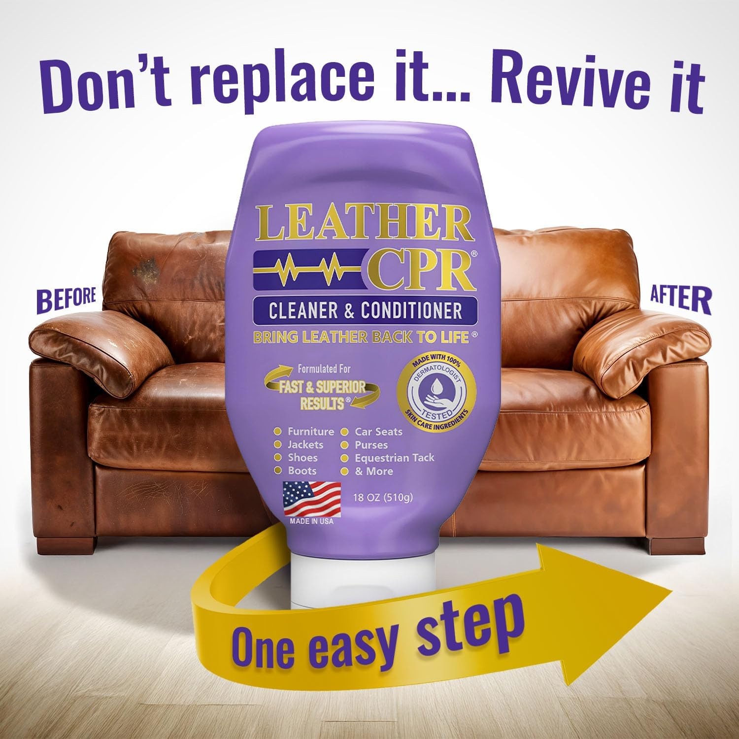 Cleaner and Conditioner 18oz Bring Leather Back To Life on Furniture Car Seats