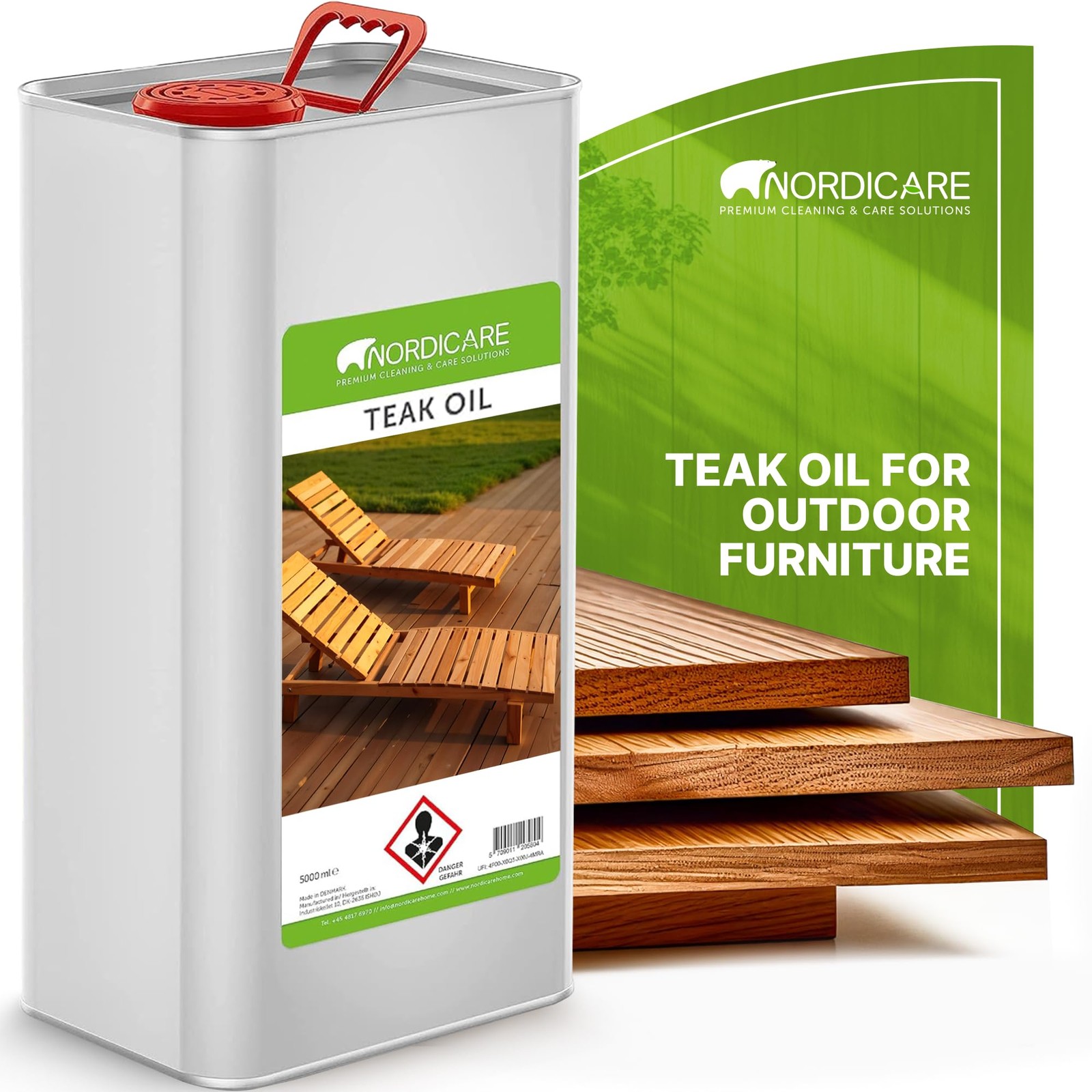 Nordicare Sealing Wood Oil for Outdoor Garden Furniture – Teak Oil – 170 Oz NEW