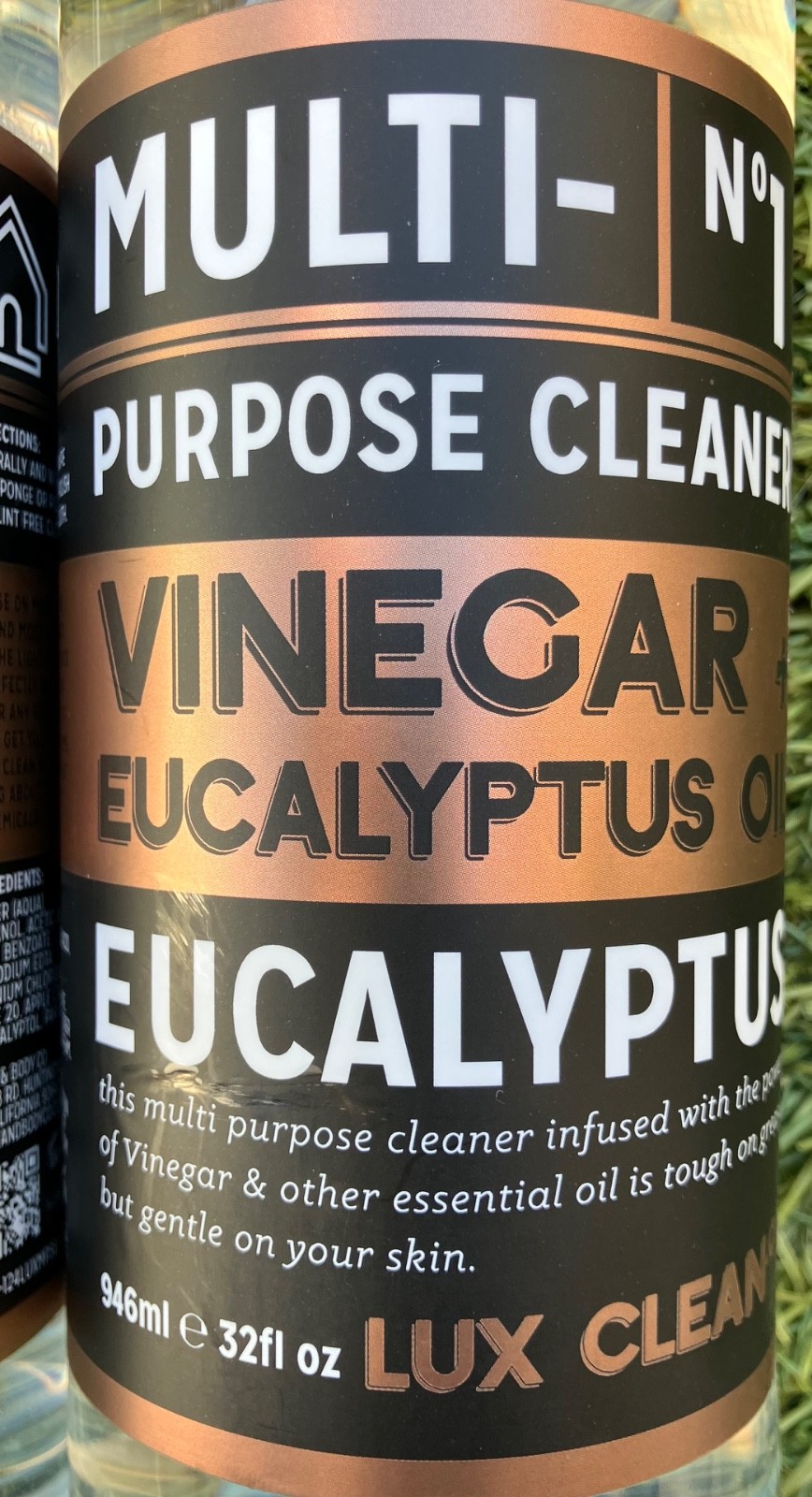 2X Lot- LUX CLEAN- VINEGAR + EUCALYPTUS OIL Multi Purpose Cleaner Kitchen Spray
