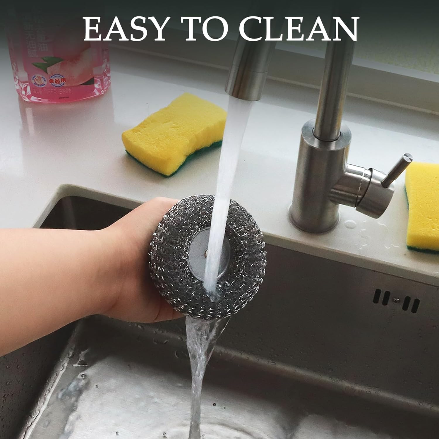 2 Pack Stainless Steel Wool Scrubber, Scrubbing Scouring Pad, Steel Wool Scrubbe
