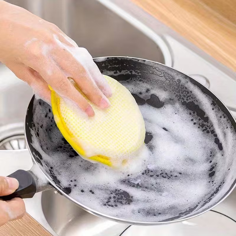 12-Piece Cleaning Sponge Set/Scouring Pads/Square Dishcloths/Minimalist Dish Tow