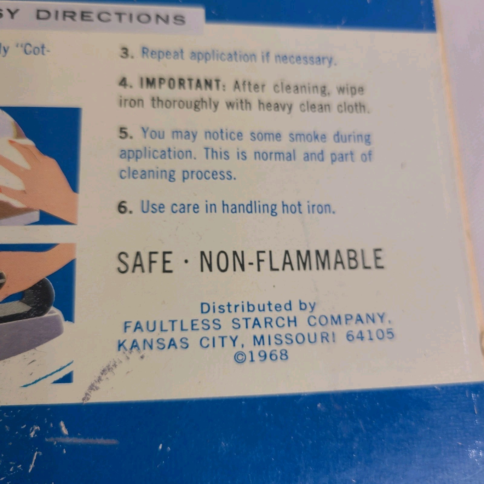 Faultless Hot Iron Cleaner Vintage NOS Sealed 1968 Package MCM NEW Advertising