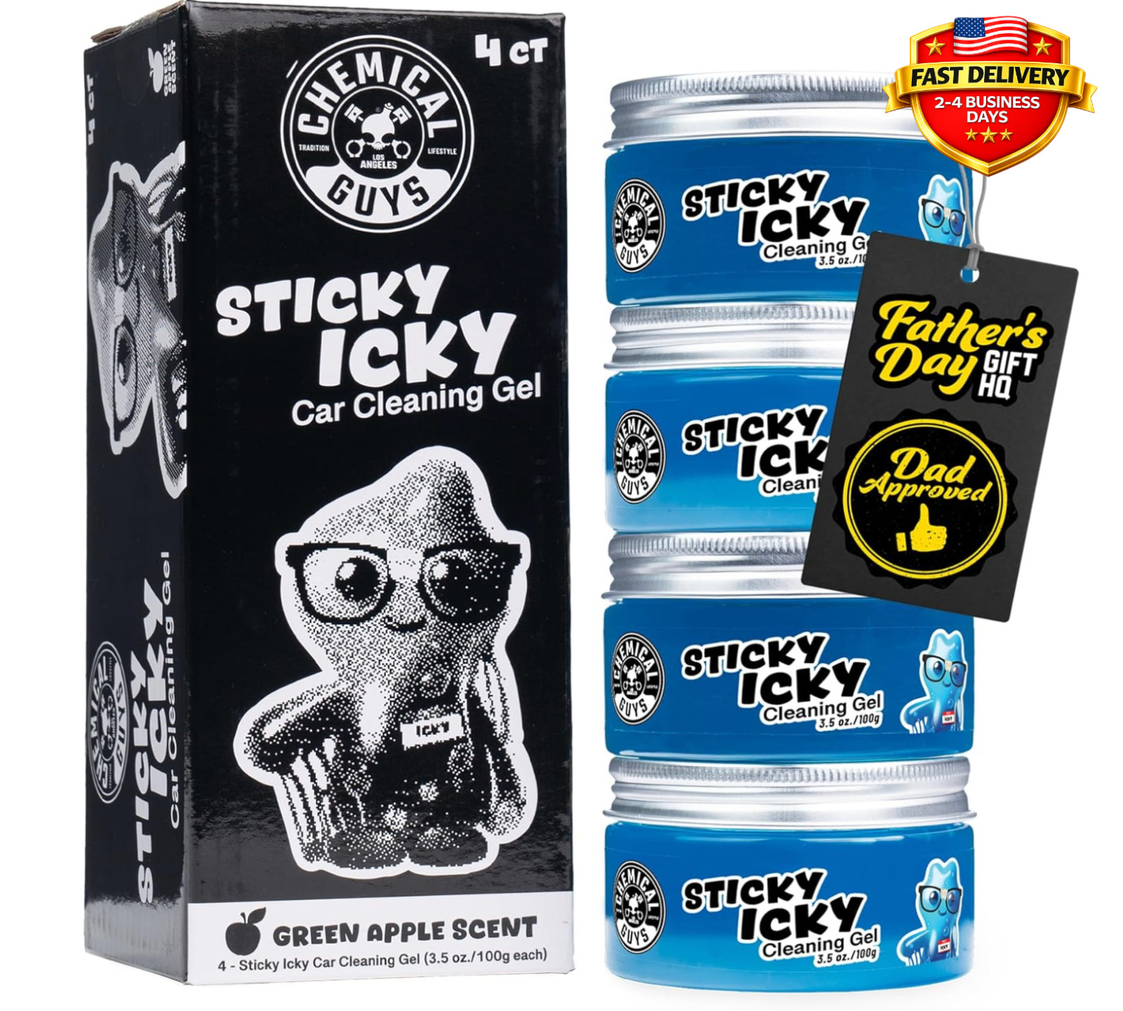 Sticky Icky Car Cleaning Gel, Green Apple scent