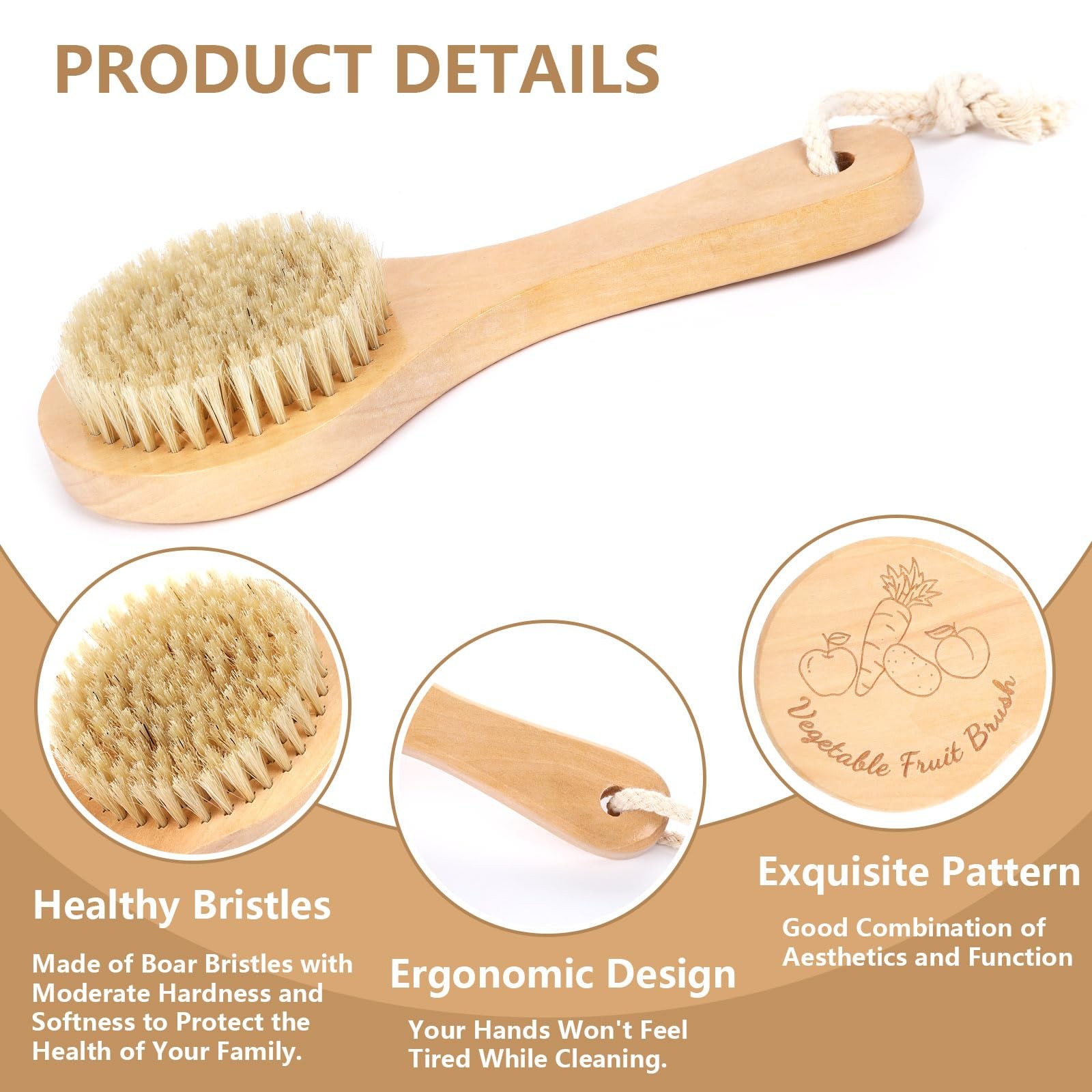 Vegetable Brush Cleaning Brush with Long Handle for Potato Carrot Cucumber and