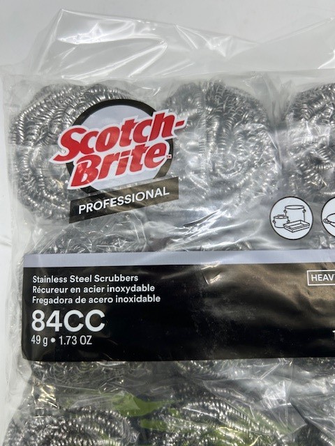 SCOTCH-BRITE 12PCS STEEL WOOL SCRUBBER PADS, 12 PACK – STAINLESS STEEL