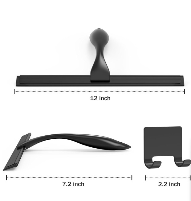 All-Purpose Stainless Steel Shower Squeegee for Shower Glass Door with Adhesive