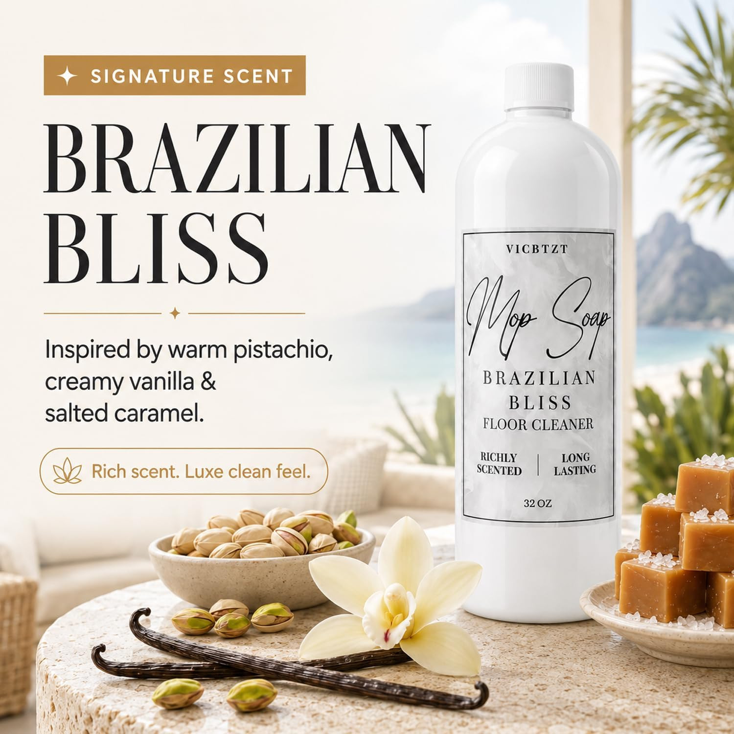 Mop Soap – Brazilian Bliss Scented Floor Cleaner for Mopping, Long-Lasting Fragr