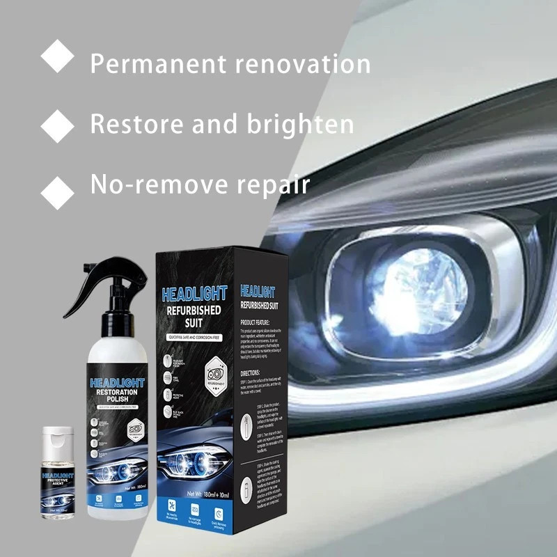 Automotive Headlight Restoration Kit,Headlight Cleaner For Oxidized,Yellowed