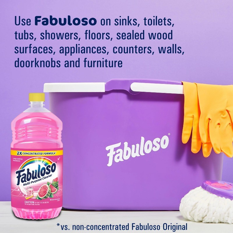 (3 pack) Fabuloso Multi Surface All Purpose Floor Cleaner, Watermelon , 56 fl oz