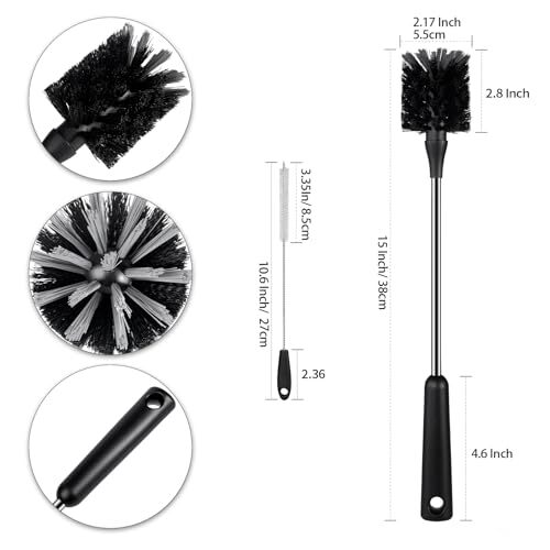 Water Bottle Brush with Straw Cleaner, 15 Inches Stainless Steel Handle Baby …