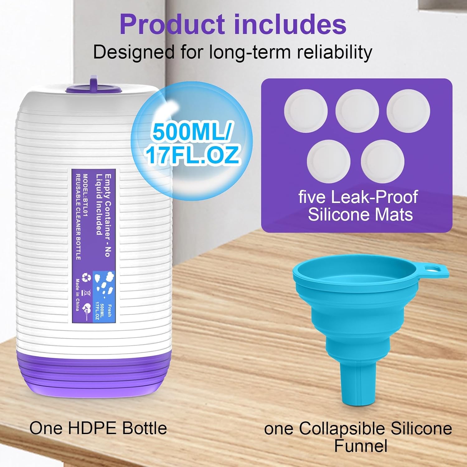 1Pack Refillable Bottle Swiffer Power Mop 500ML / 17 FL.OZ Reusable Solution
