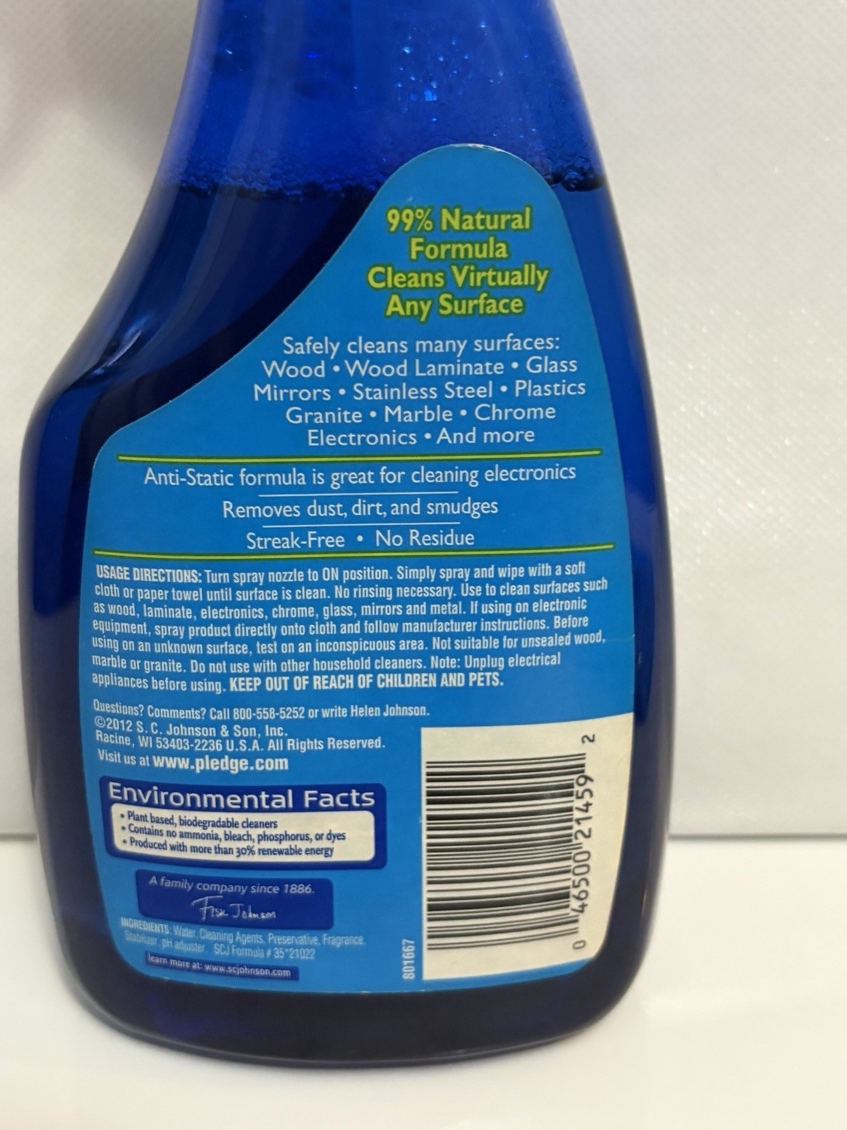 2x Pledge Multi-Surface Everyday Natural Cleaner 16 oz Spray & 25 Wipes Citrus