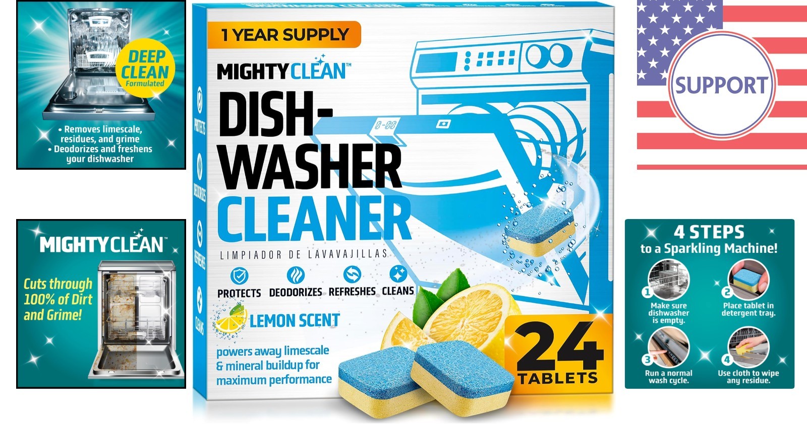 Effortless Dishwasher Maintenance – 24 Non-Toxic Cleaner Tablets, Odor-Free