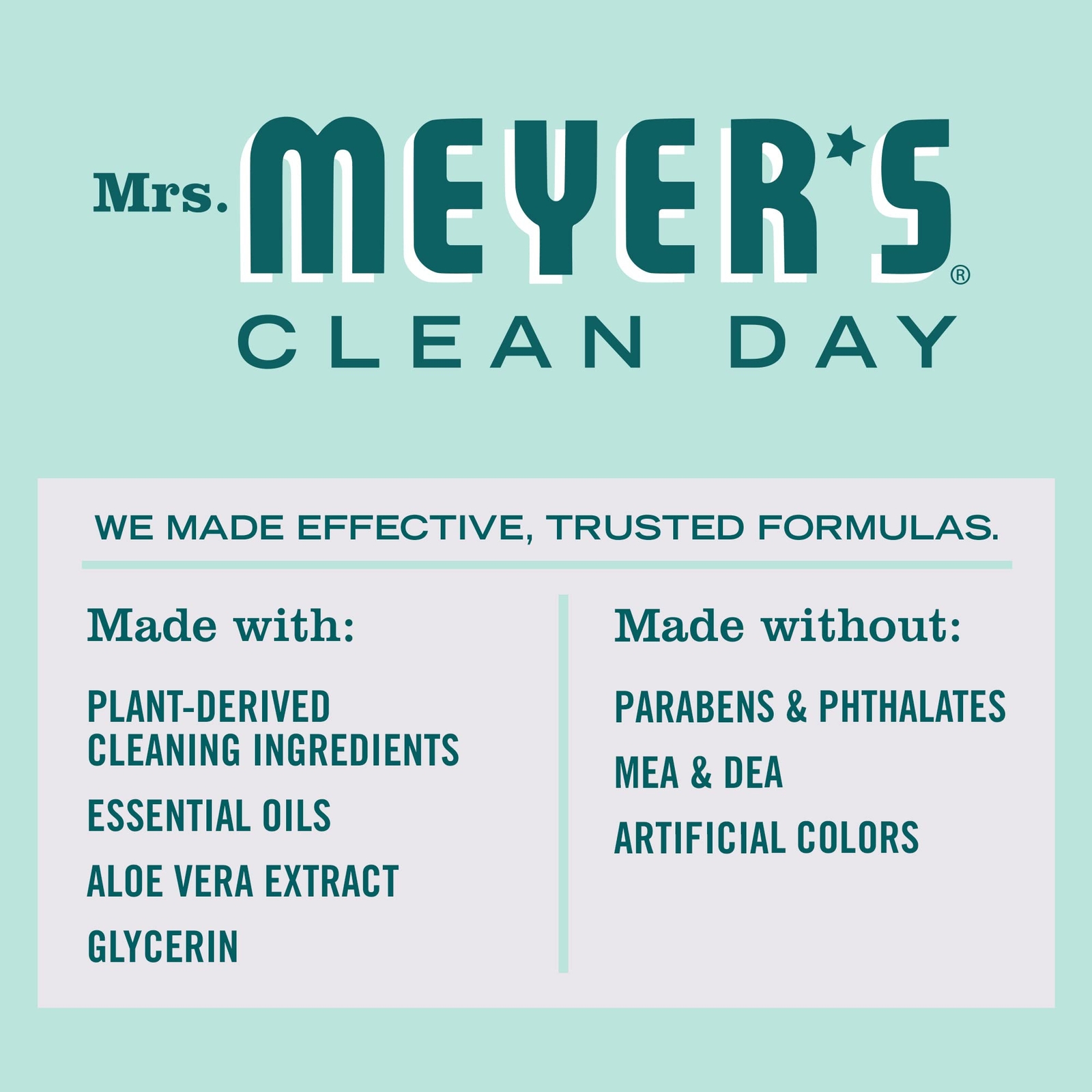 Mrs Meyer’s Clean Day Mint Dish Soap 16 Fl Oz Pack of 3 Plant Based Grease Cu…