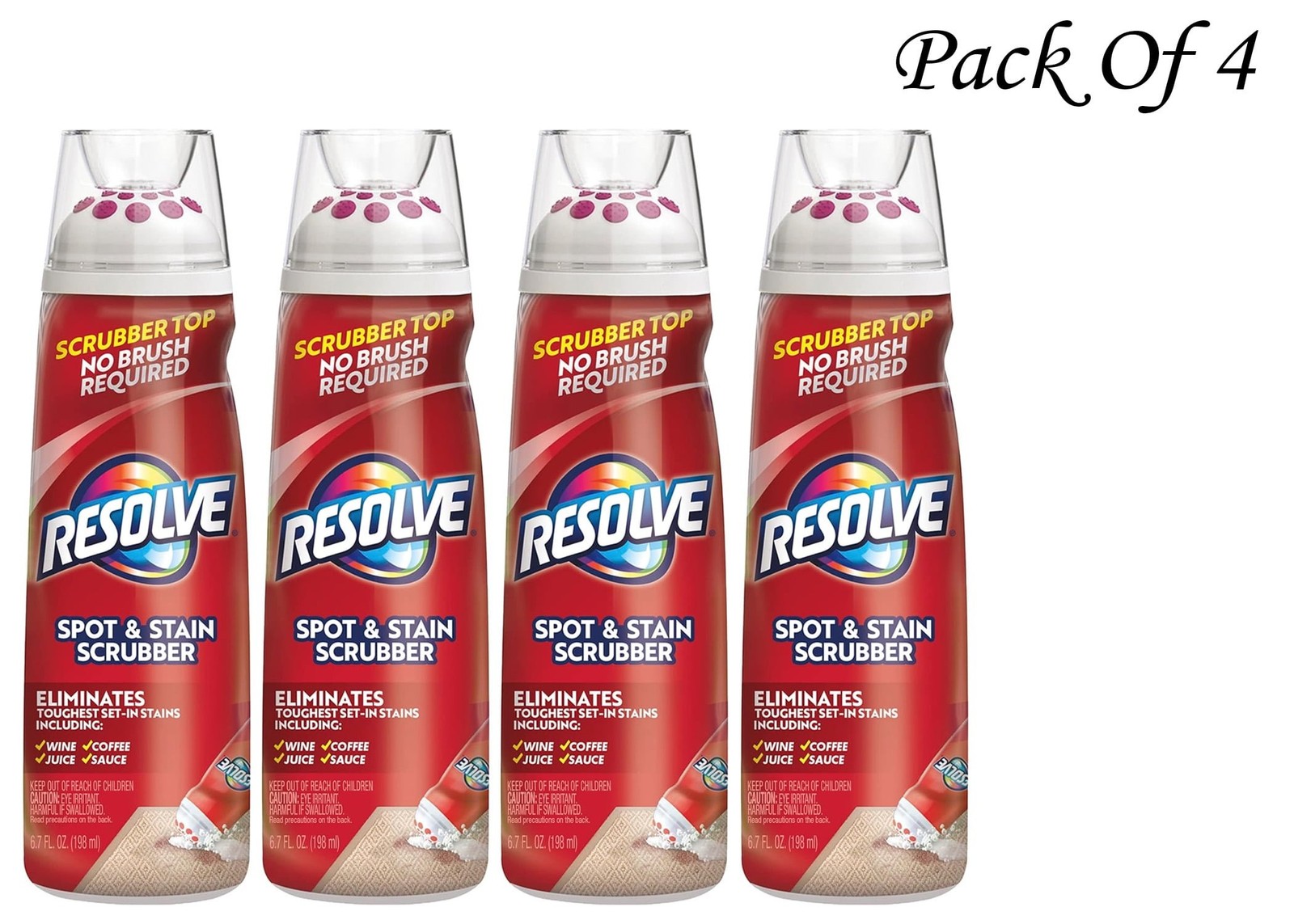 Resolve Carpet Spot and Stain Scrubber, 6.7 Fl Oz (Pack Of 4)