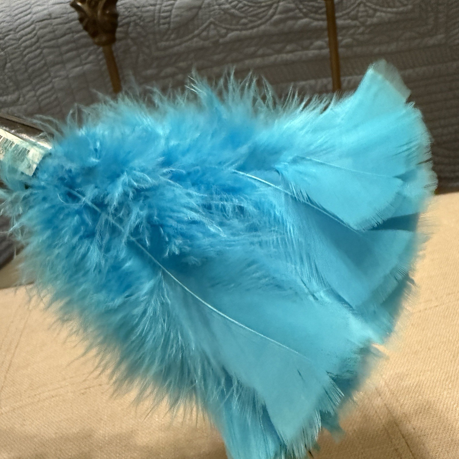 Vintage Feather Dusters Set Of 2 Blue Green Plastic Handle 14” Theatre