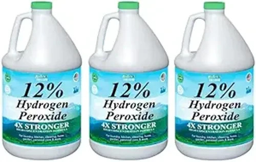 12% Hydrogen Peroxide, Food Grade H2O2 and Purified Water Only, 3 Gallons