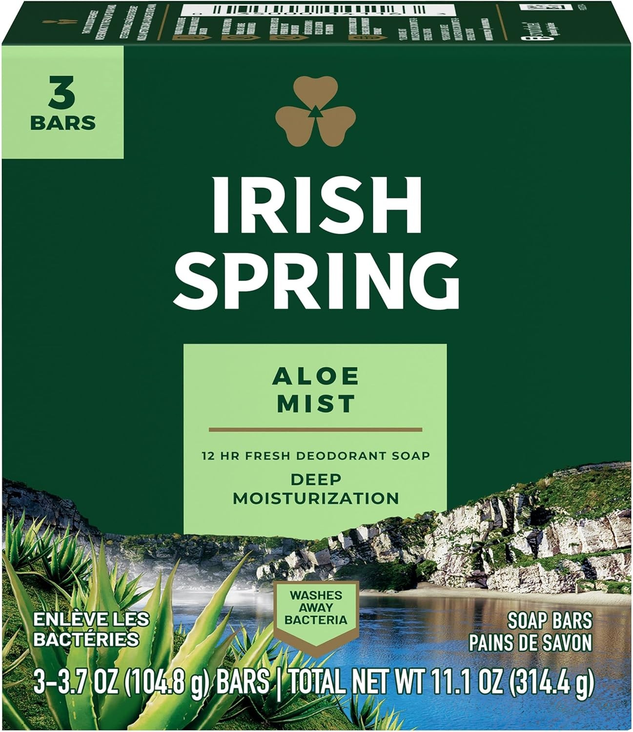 Aloe Deodorant Soap Bar, 3 Ea, 3count