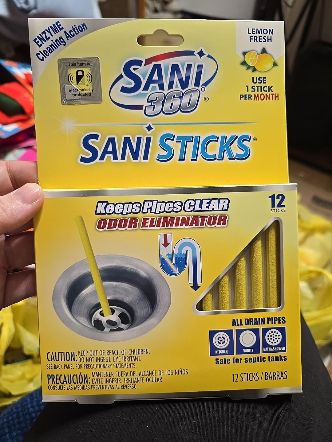 Sani 360 Sani Sticks Lemon Fresh Scent 12 Sticks New 1 Stick Per Month
