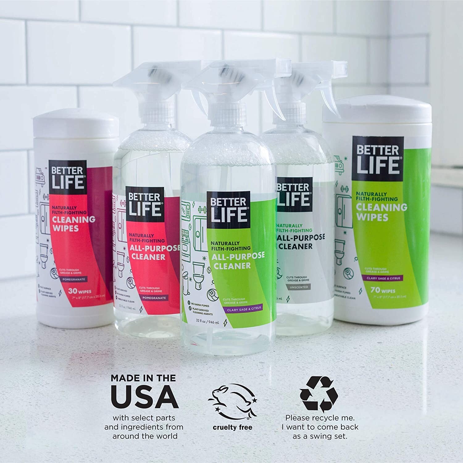 2 Pc Better Life Multi-Purpose Cleaner, Pomegranate, 32 Fl Oz Liquid New