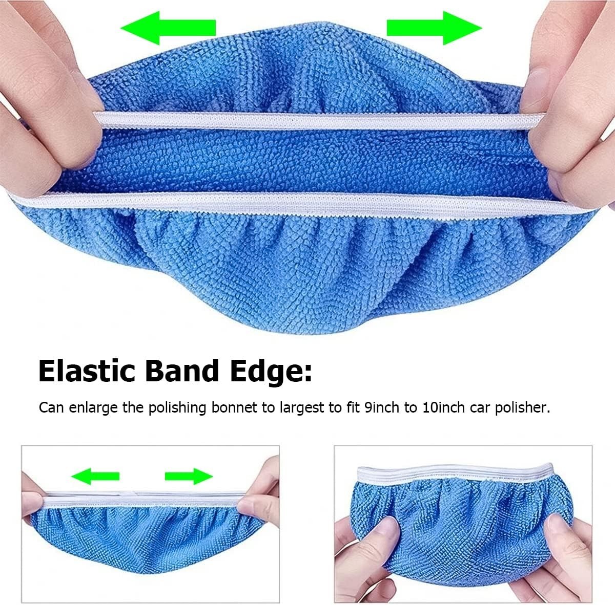 9PCS Car Buffer Polisher Pad Bonnet, 9 to 10 Inches Car Orbital Polishing Bonnet