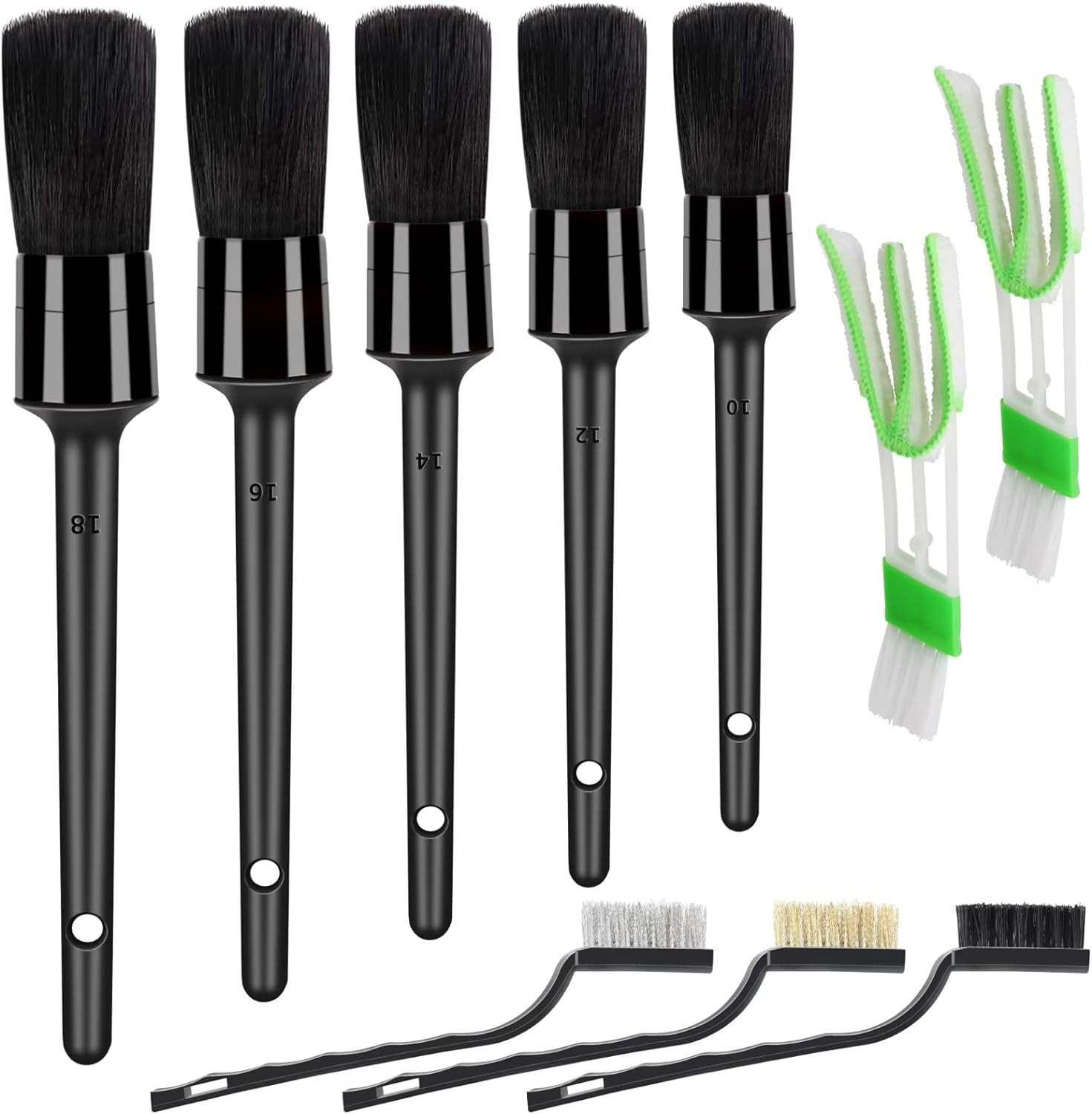 Juego De 9 Piezas Cepillos Para Detallado De Automoviles Kit Limpieza Interior