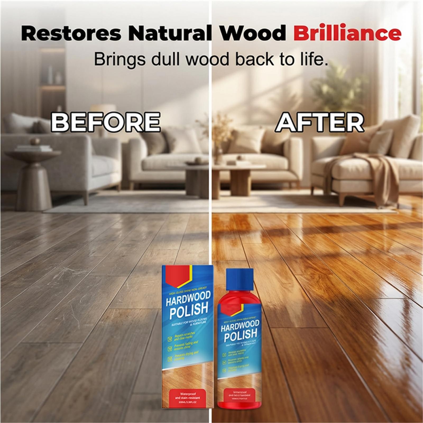 Wood Floor Restorer 100ml High Gloss Protective Polishing Cleaner