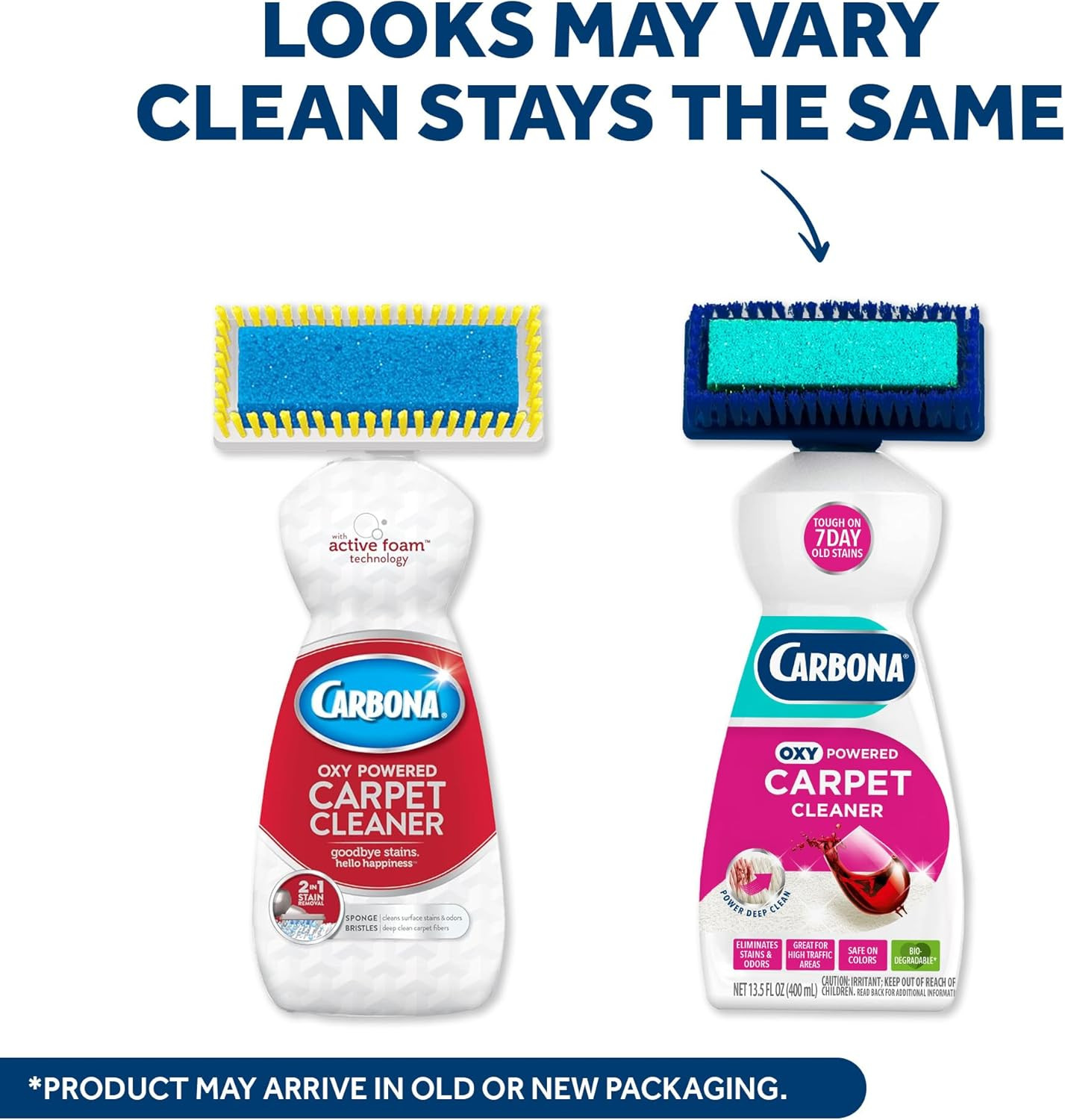 2-In-1 Oxy-Powered Carpet Cleaner (13.5 Fl Oz), Spot Cleaner with Dual Sponge &