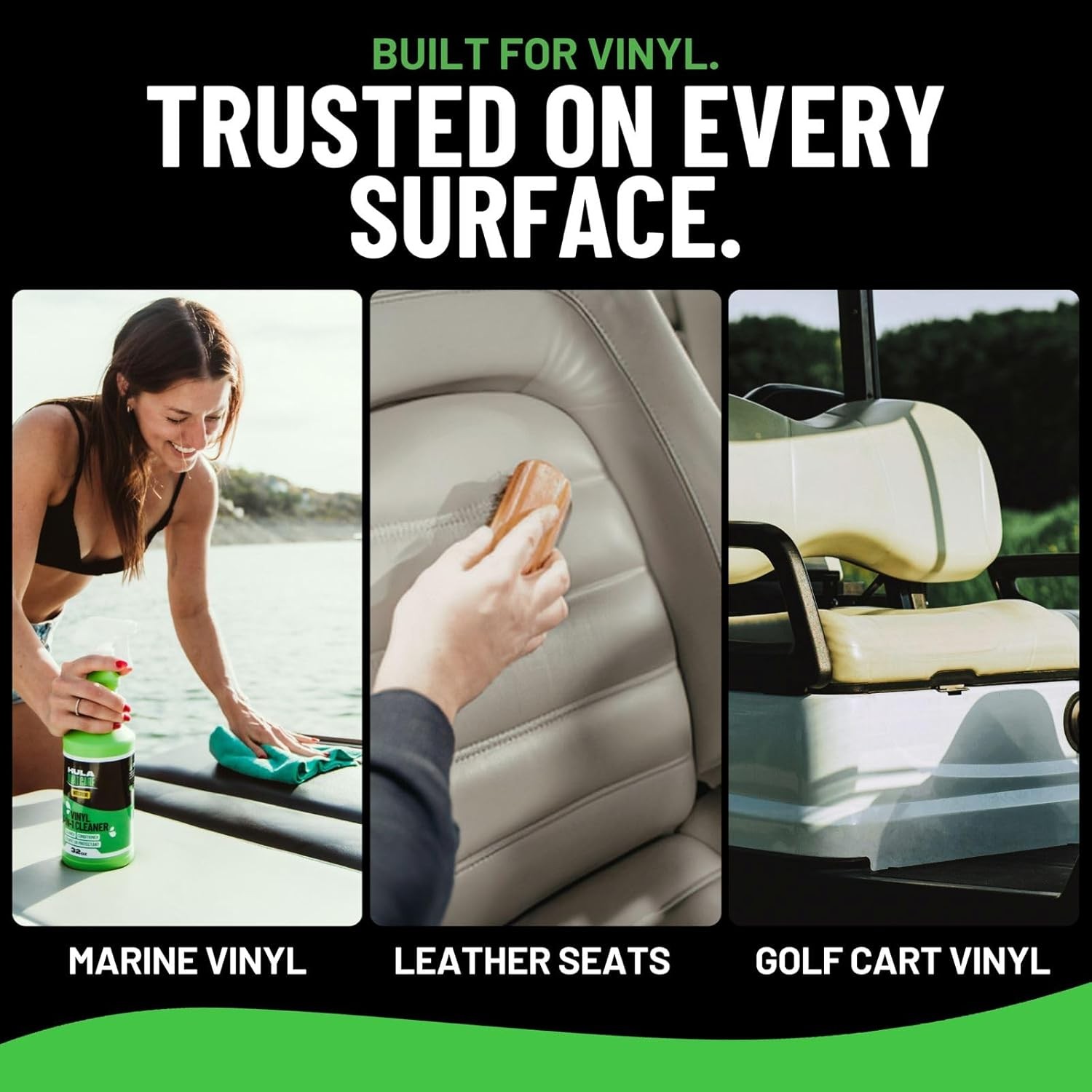 Boat Vinyl Cleaner Conditioner UV Protectant Hula 3-in-1 32oz Marine Interior