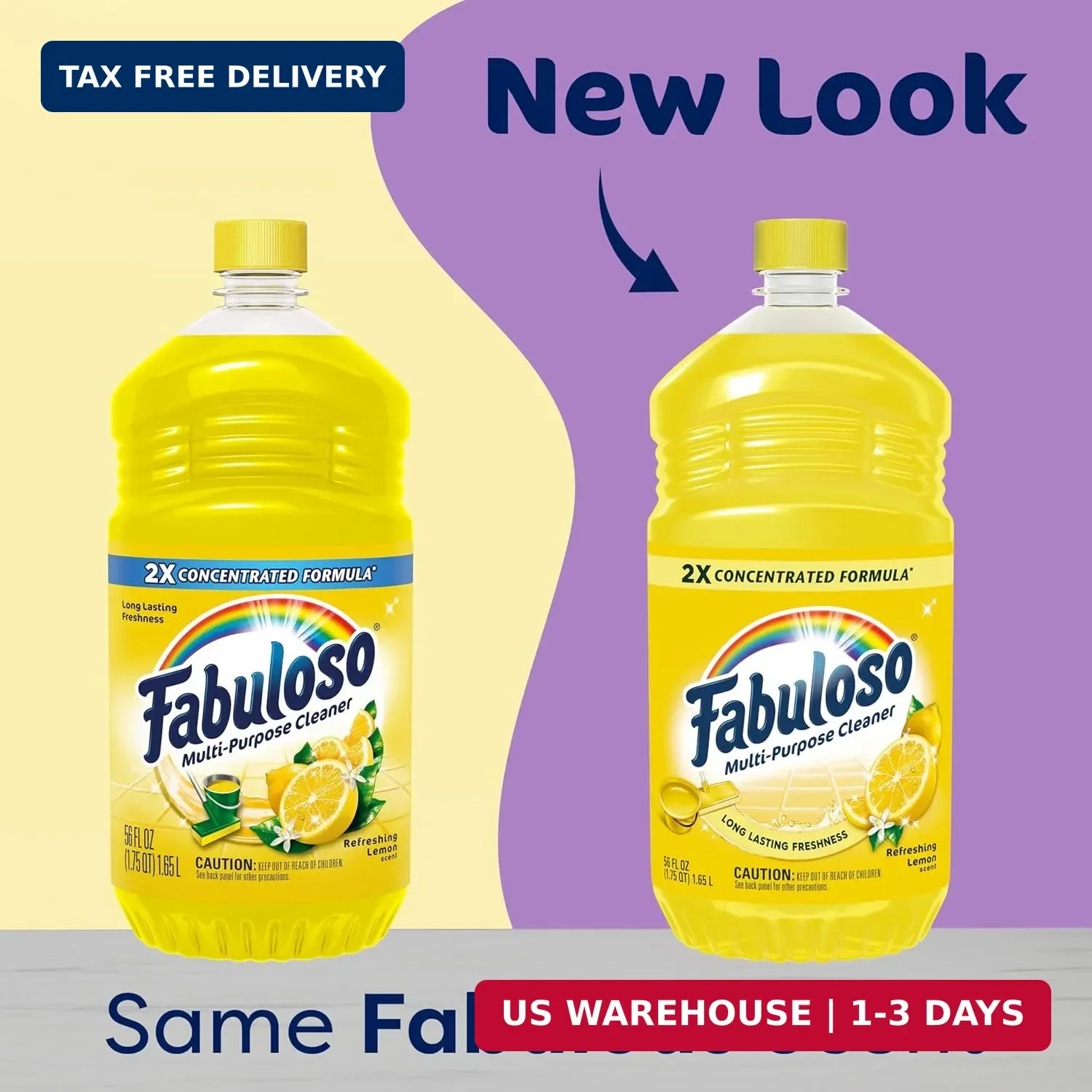 Fabuloso Multi-Purpose Cleaner, 2X Concentrated Formula, Refreshing Lemon Scent,