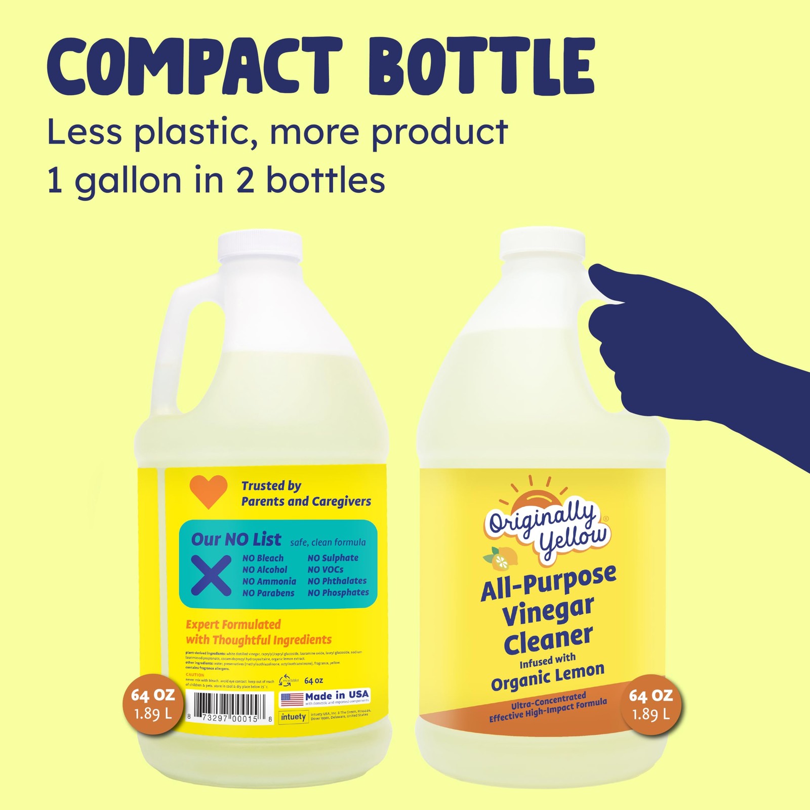 Originally Yellow Lemon White Vinegar For Cleaning Purpose 1 Gallon | USA Mad…