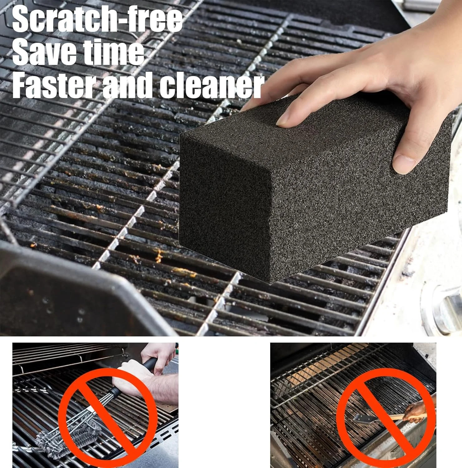 4 Pack Grill Cleaner Brick for Outdoor&Restaurant. Heavy Duty Grill Cleaning Bri