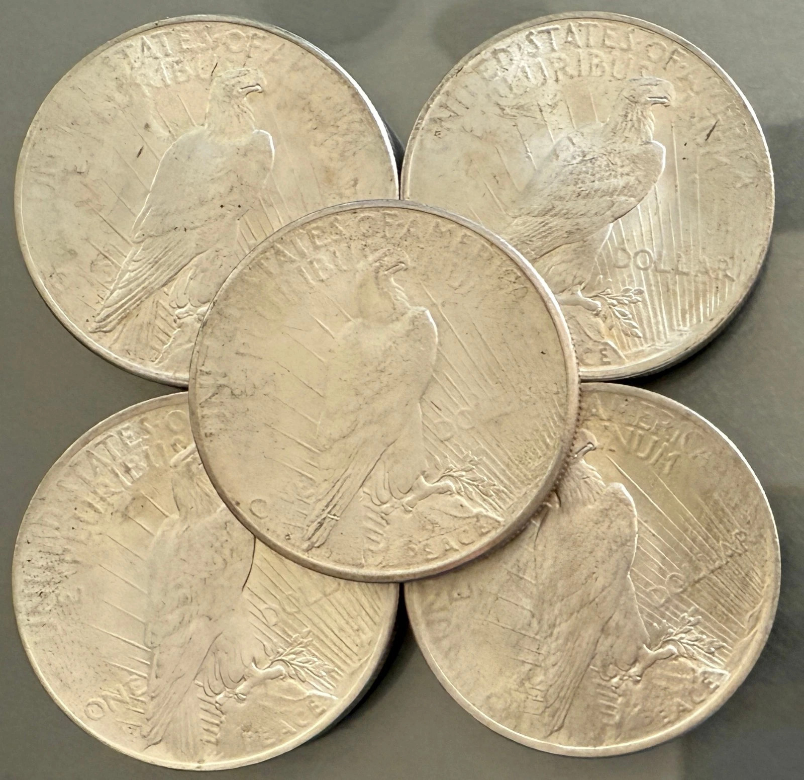 Date 1921 to 1935 Peaceful Dolar Culls Random Mix of Dates Lot of 5