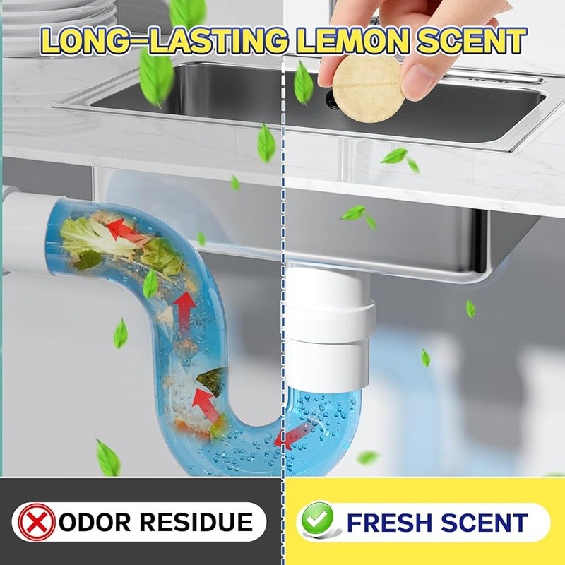 Garbage Disposal Cleaner Tablets Deep Clean Lemon Fresh Sink Drain Deodorizer US