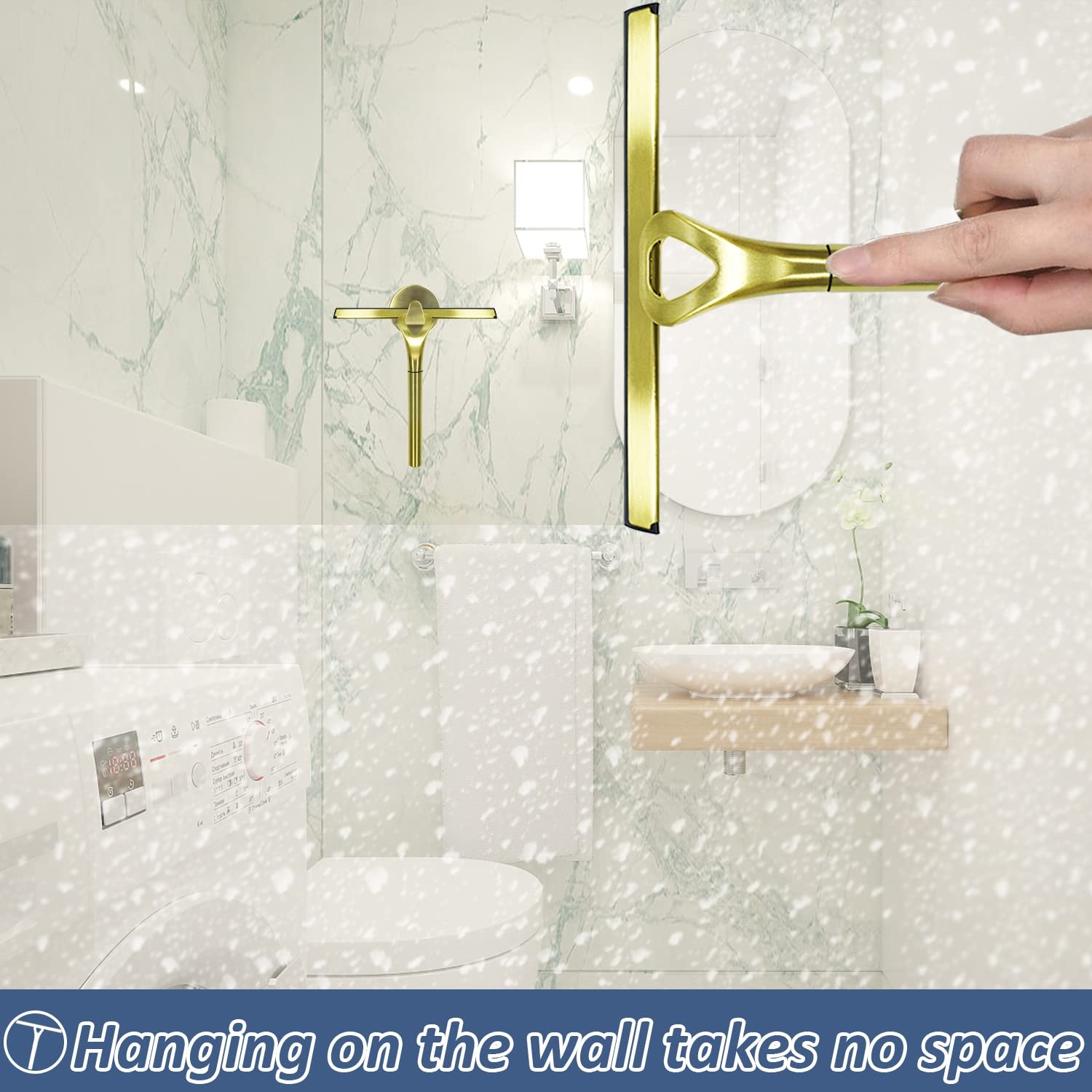 HomDSim Stainless Steel Shower Squeegees All-Purpose Mirror/Window/Glass Wipe…