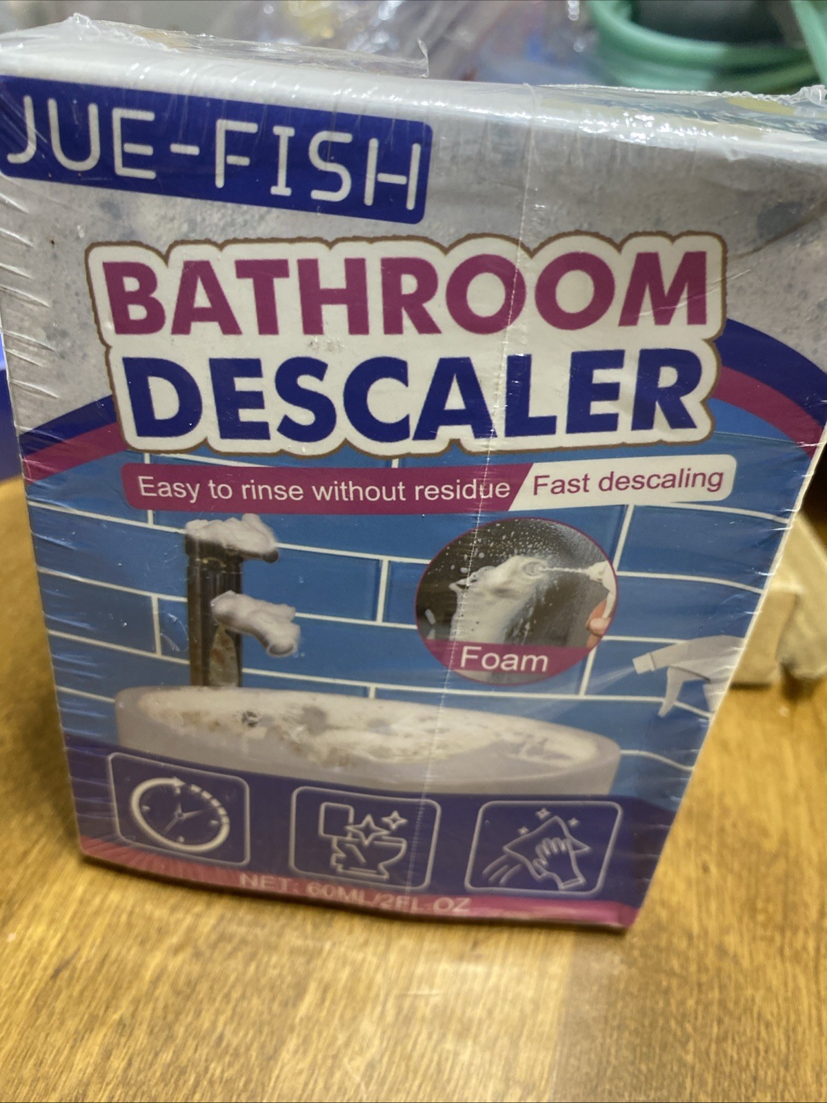 Jue Fish Bathroom Descaler Foam Spray 60 ml Fresh Clean Fast Acting Easy Use