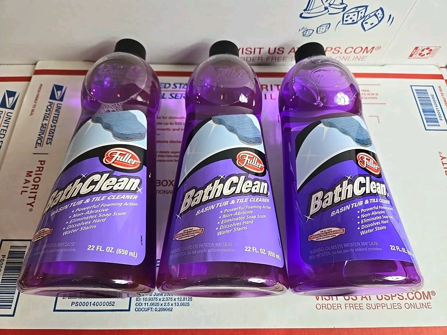 Lot Of 3-Fuller Brush BathClean Dissolves Soap Scum Hard Water Stains 22oz Each*