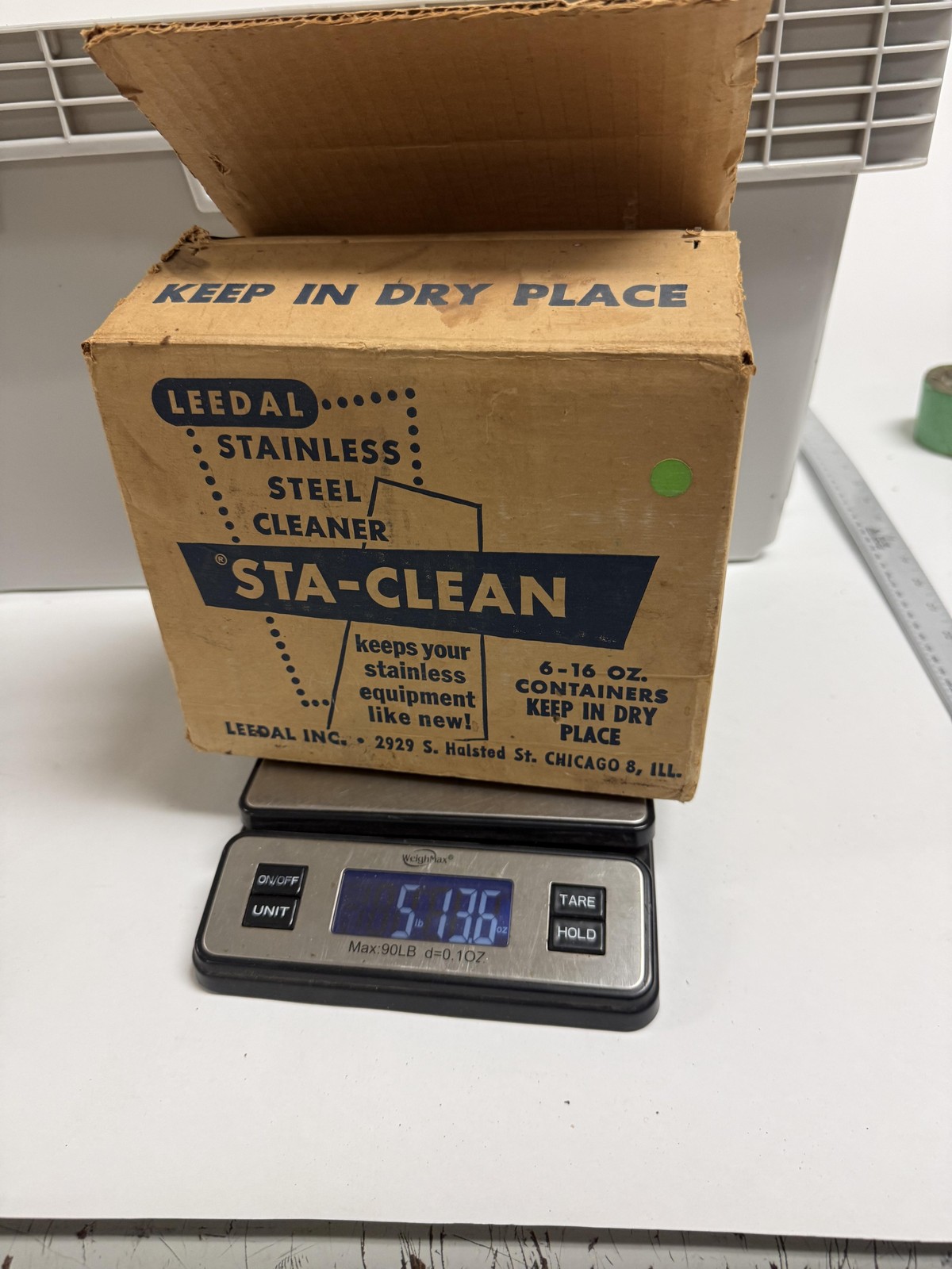Vintage Leedal Sta-Clean Stainless Steel Cleaner 6x16oz Jars Original Box
