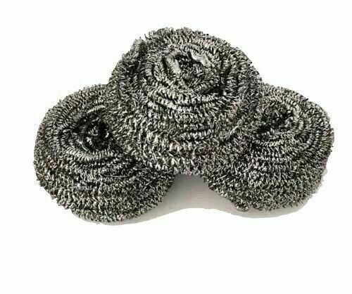 3 Pcs Per Pack Shining Stainless Steel Sponges Scrubbers Scouring Pads Bundle