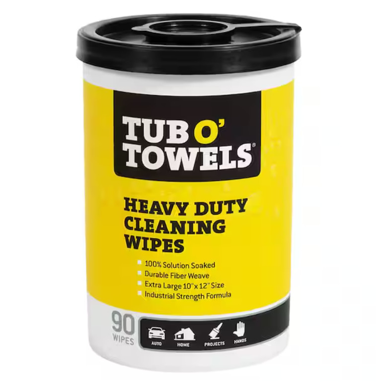 Tub O Towels Heavy Duty Cleaning Wipes Citrus Scent 90 Count Extra Large
