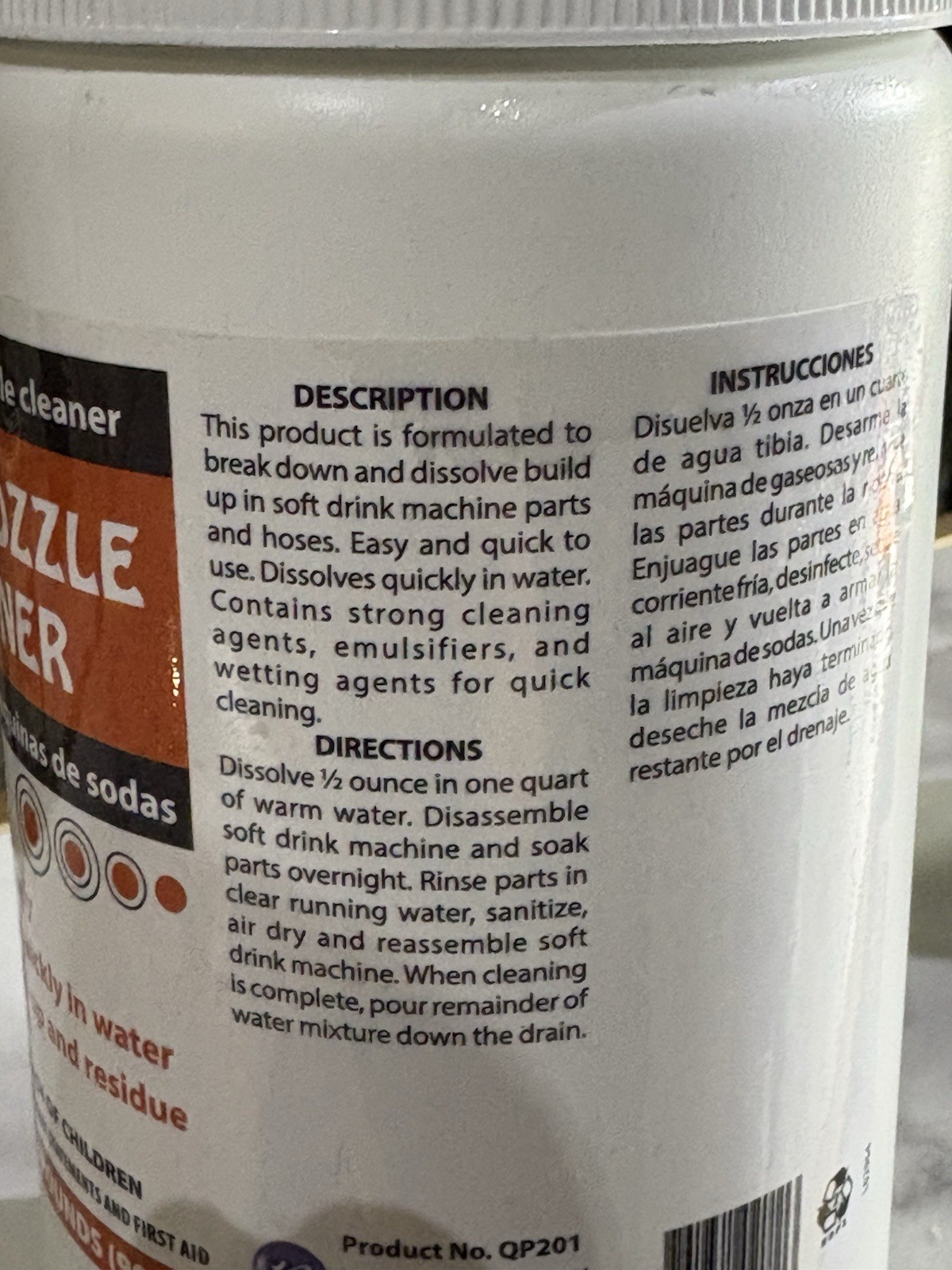 Soda Machine Nozzle Cleaner Powder 2 lb Unscented Heavy Duty, 6 Pack QP201