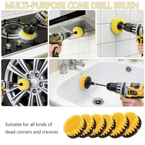 18-Pack Drill Brush Power Scrubber Cleaning Brush Set for Bathroom, Car