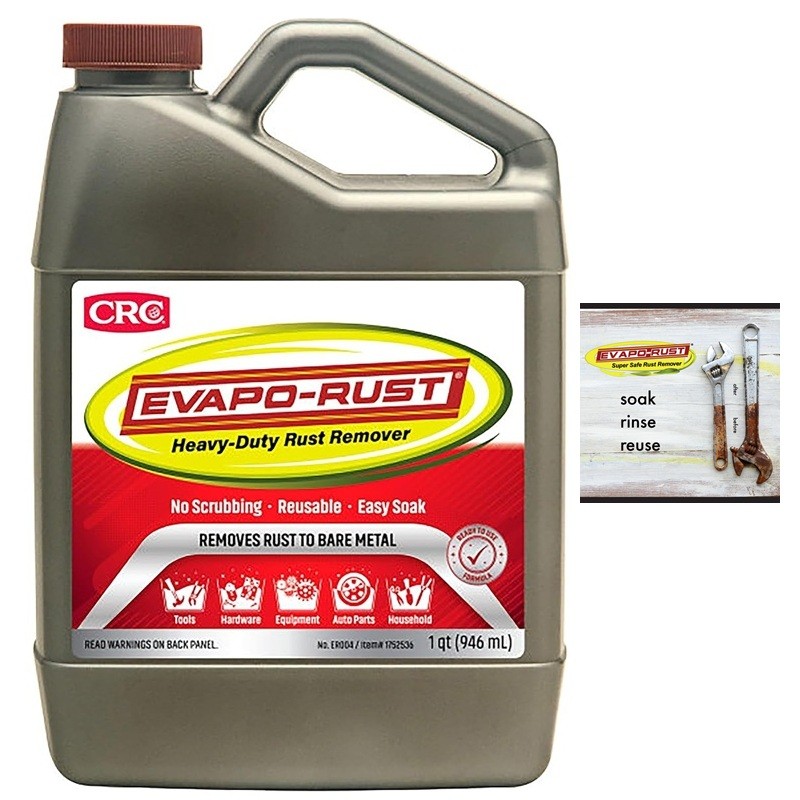 CRC Evapo-Rust Heavy-Duty Rust Remover Acid-Free Removes Rust to Bare Metal 32oz