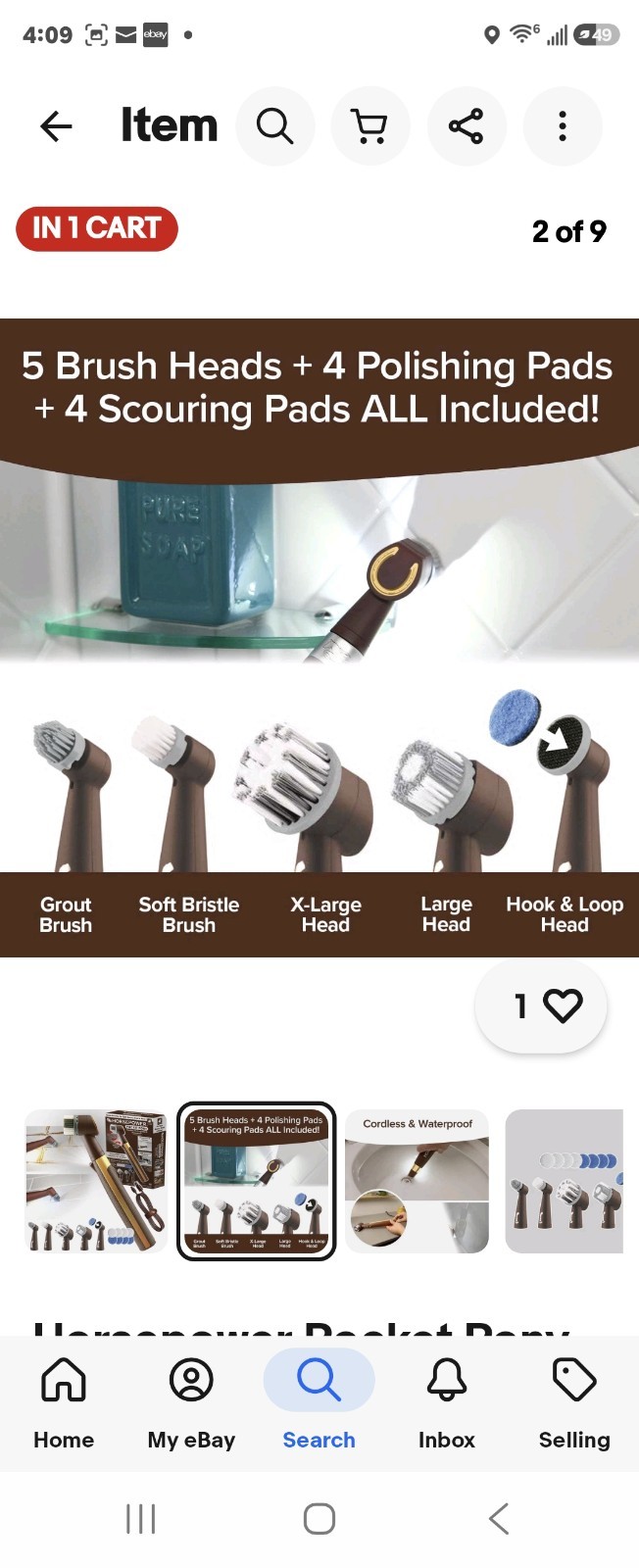 Horsepower Pocket Pony GOLD AS-SEEN-ON-TV Cordless Waterproof Power Scrubber
