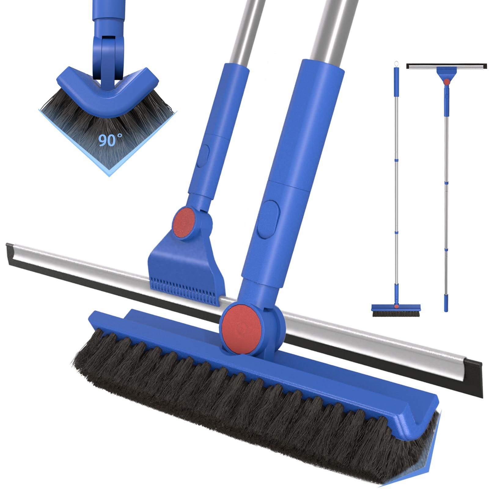 Floor Scrubber Grout Brush with 16.92IN Large Floor Squeegee, V-Shaped Scrub …