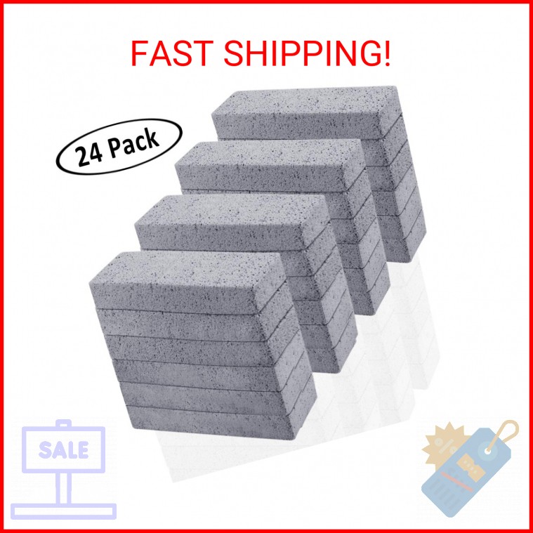24 Pack Pumice Stone for Cleaning, Pumice Scouring Pad, Toilet Bowl Ring Remover