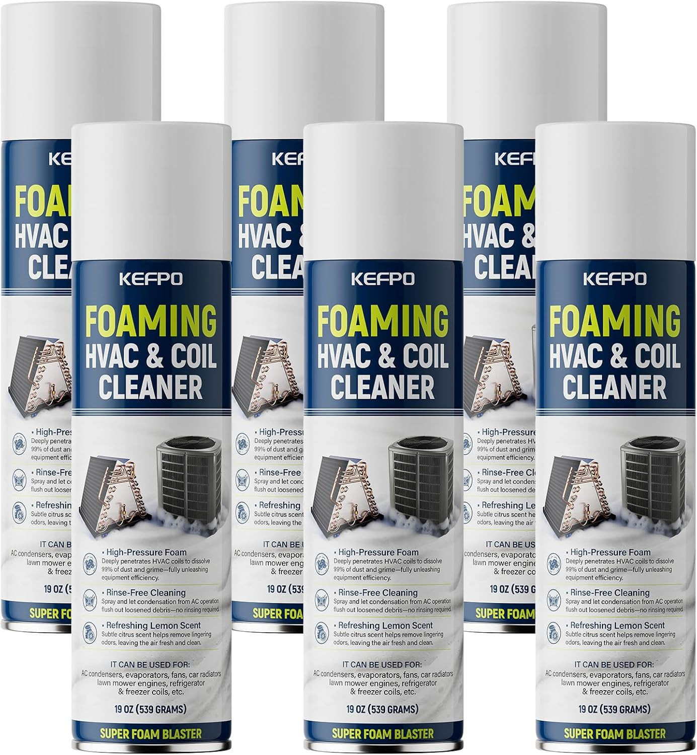 Foaming AC Coil Cleaner: No Rinse Deep Cleaning Foam Spray Safe for Evaporator a